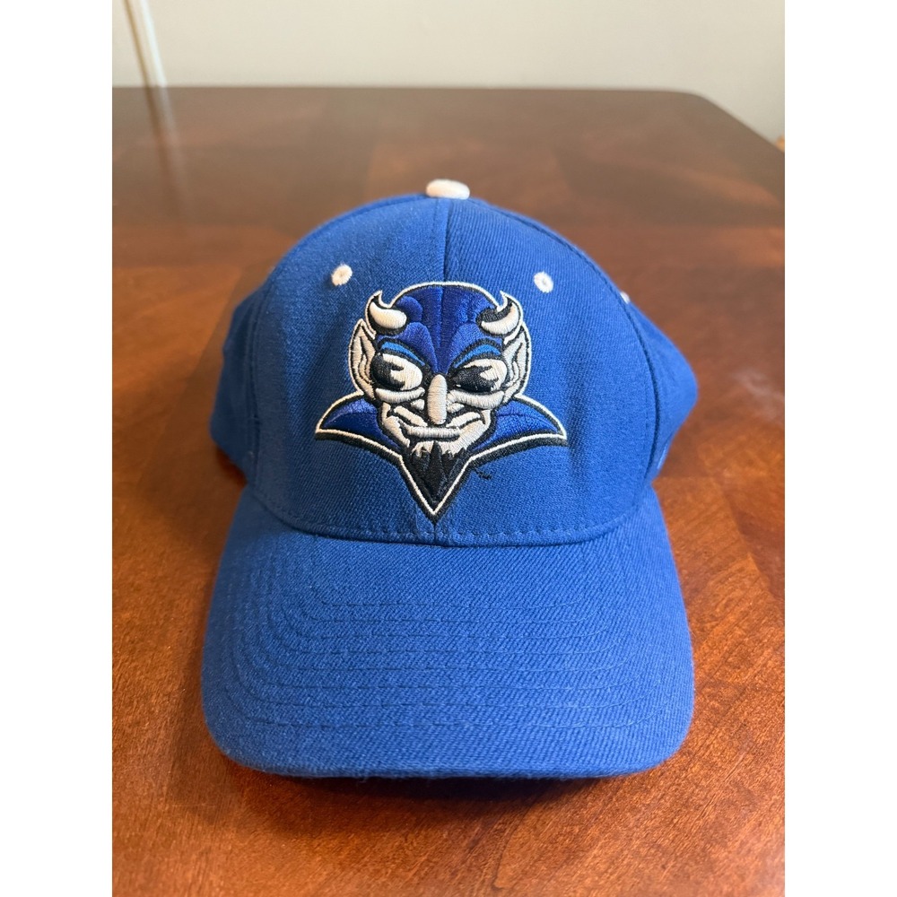 Duke Blue Devils Zephyr Hat Cap NCAA Fitted M/L Blue Embroidered vtg y2k